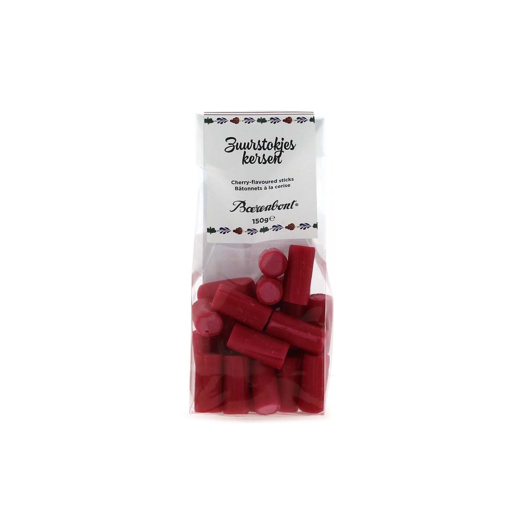 Boerenbont - Zuurstokjes Kersen 150 g      