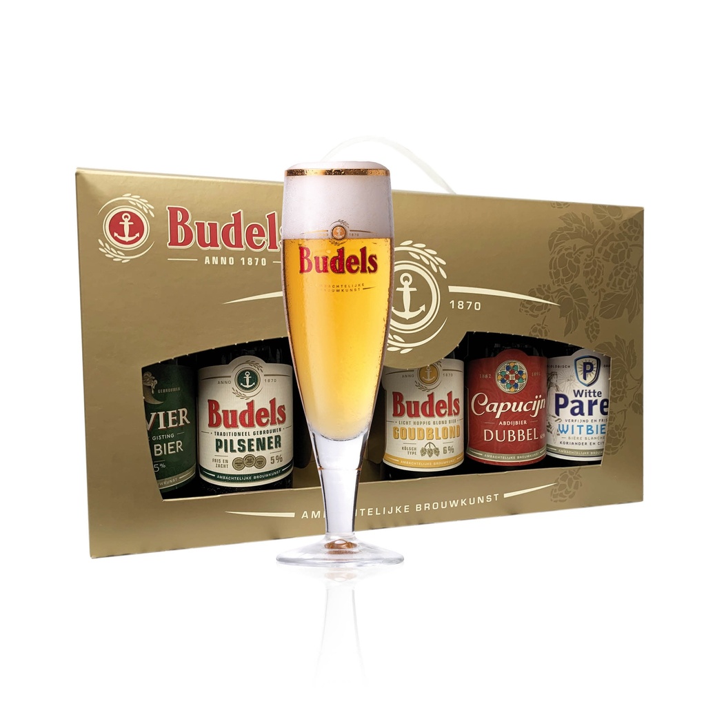 Budels - Geschenkdoos Bier + glas 5 x 30 cl    