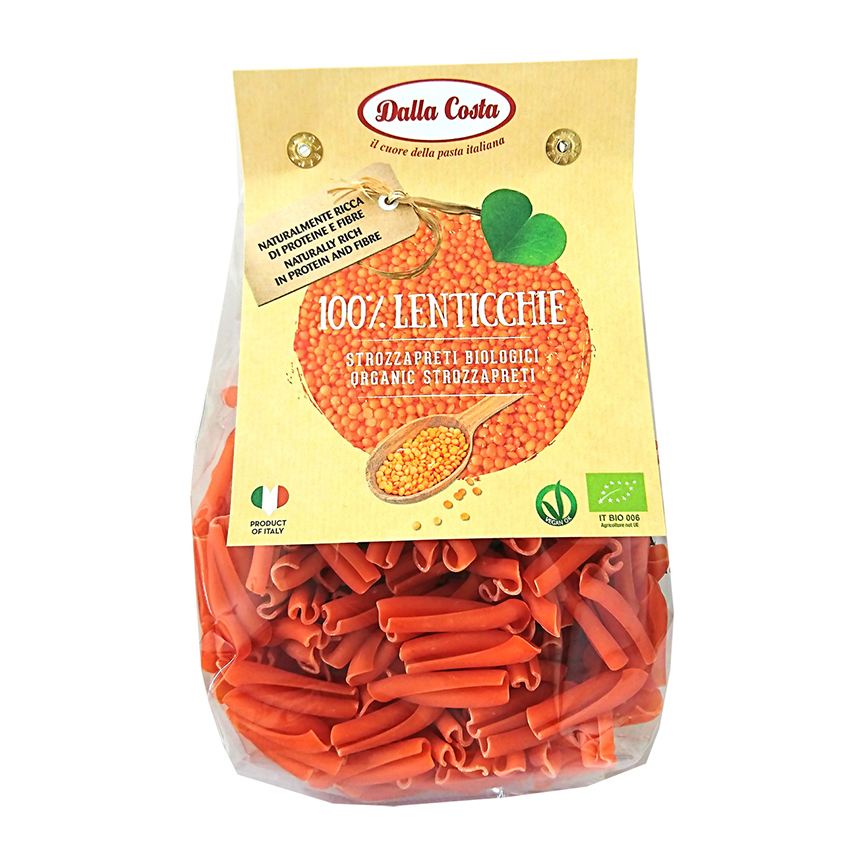 Dalla Costa - Strozzapreti rode linzen BIO 250 g   