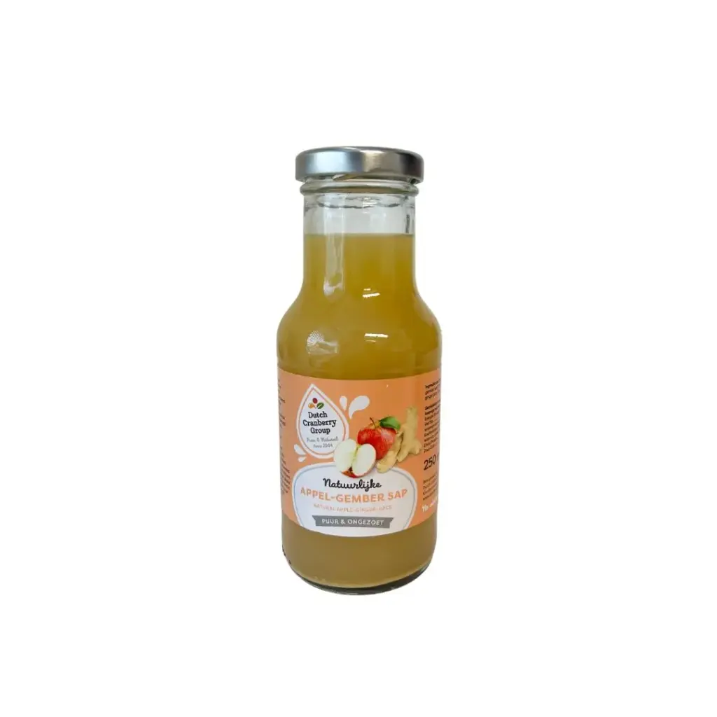 Dutch Cranberry Group - Appel gember sap 250 ml     