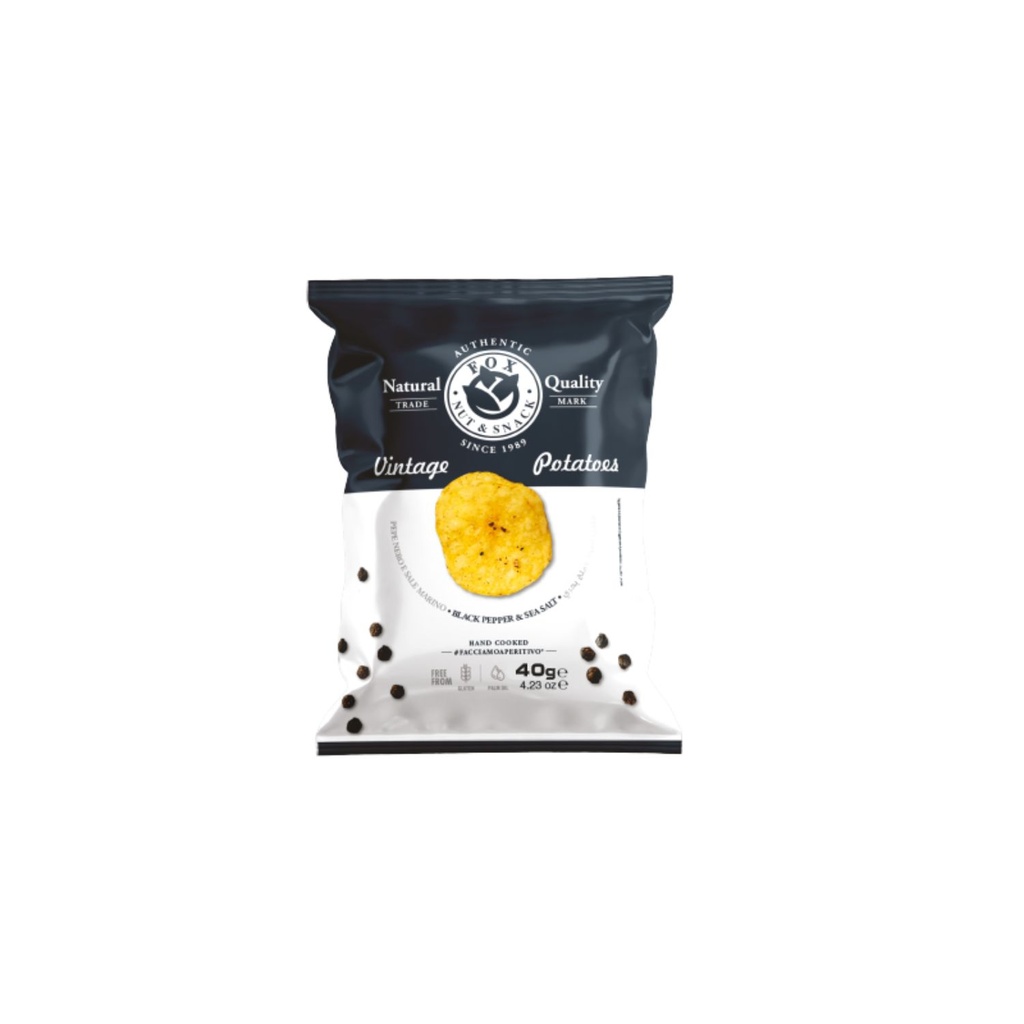 Fox Italia - Potatoes Chips Black Pepper & Salt 40 g  