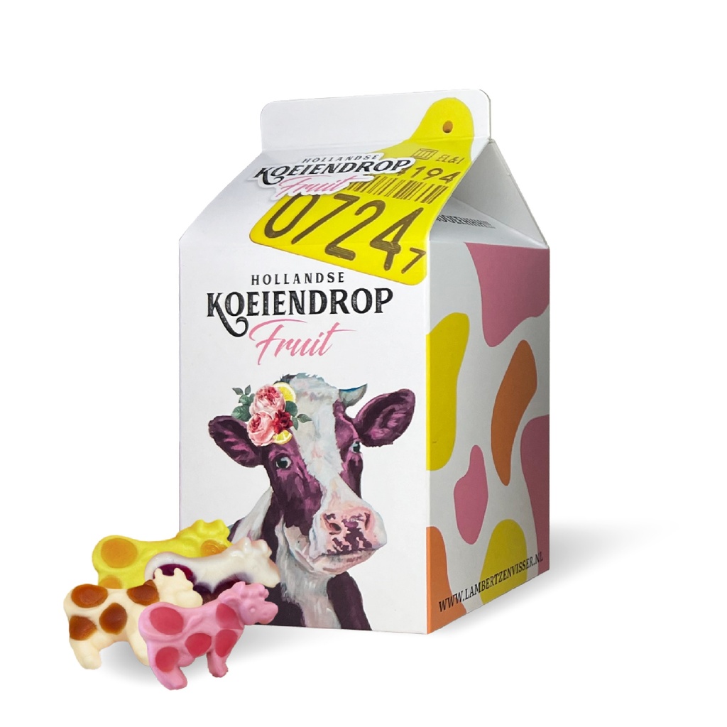 Koeiendrop - Melkverpakking Fruitgum       