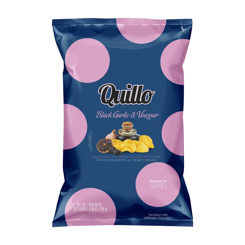 Quillo - Chips Vinegar & Black Garlic 130g   