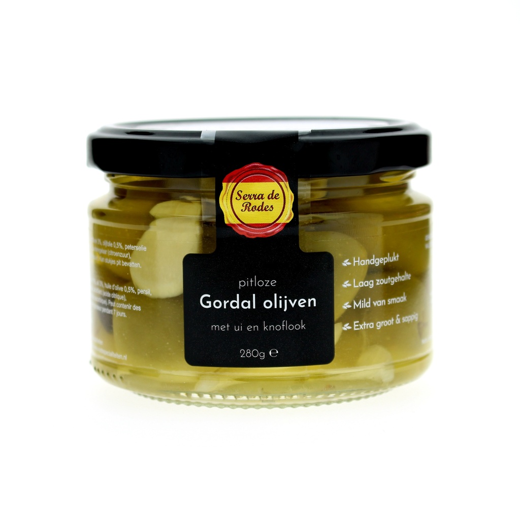 Serra de Rodes - Gordal Olijven Ui & Knoflook pitloos 280g    