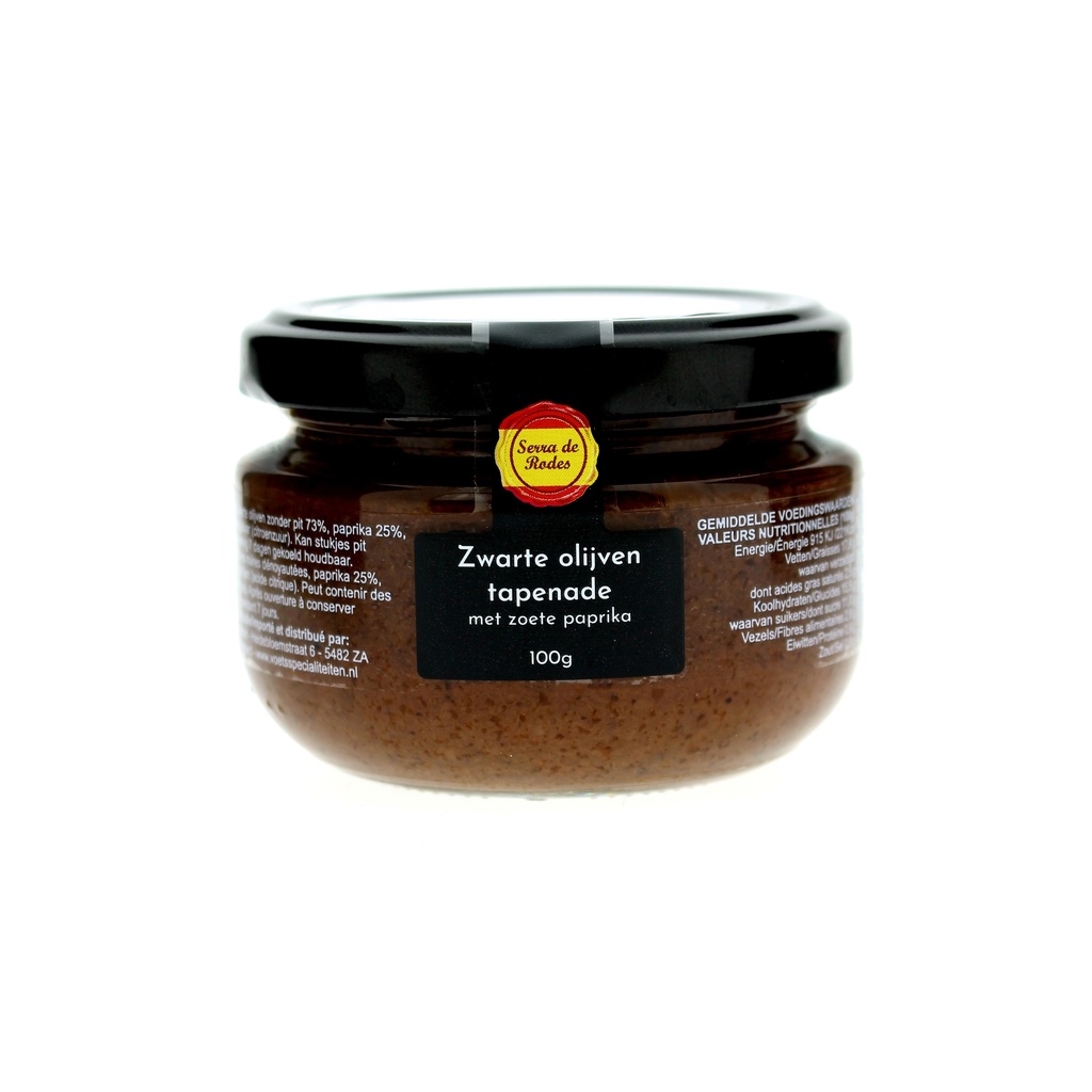 Serra de Rodes - Zwarte Olijven Tapenade Zoete Paprika 100 g   