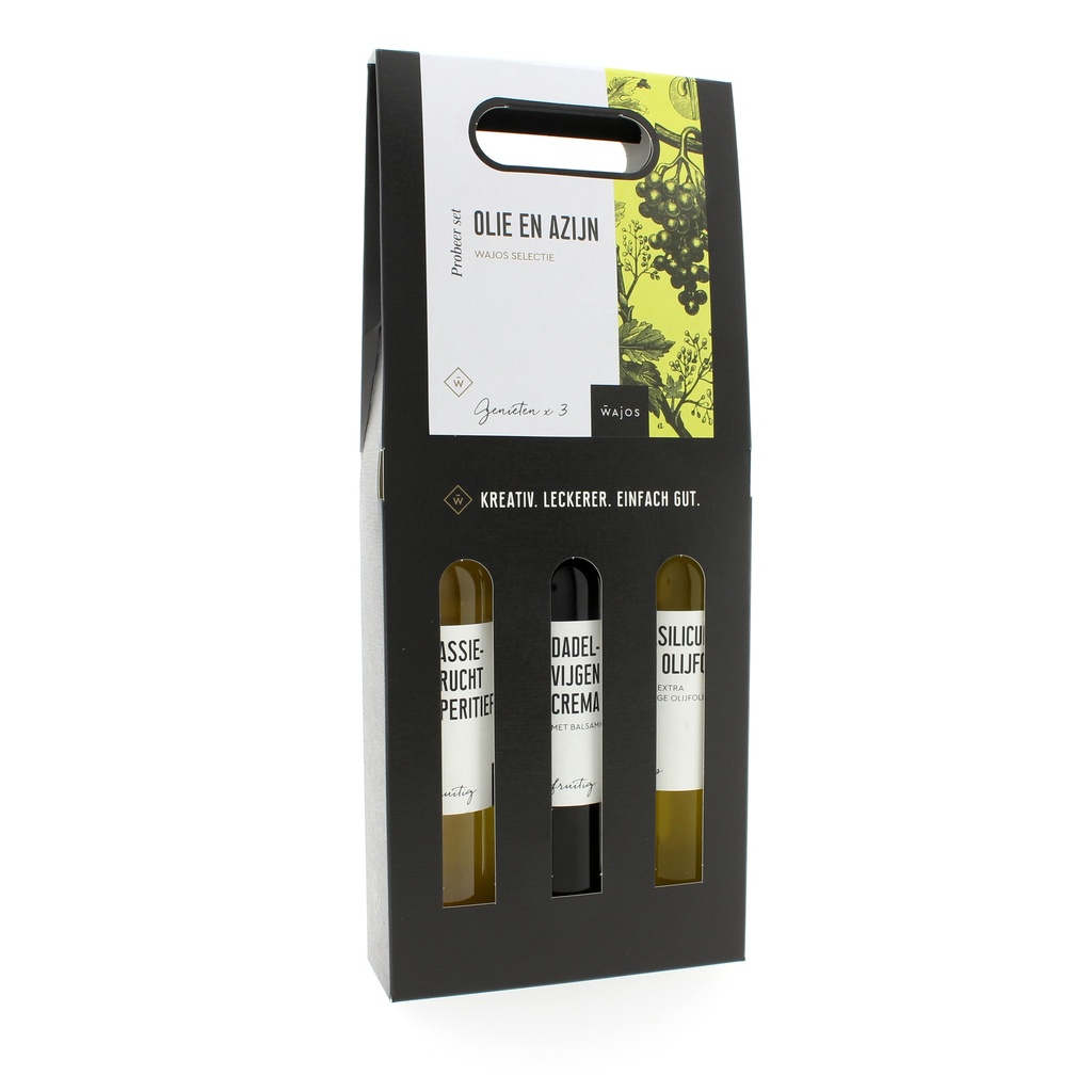 Wajos - Cadeauset azijn en olie 3x100ml    