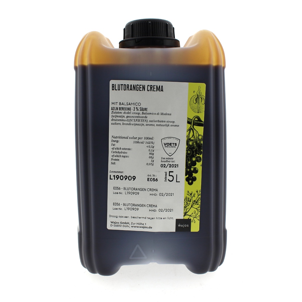Wajos - Crema balsamico bloedsinaasappel 5 L
