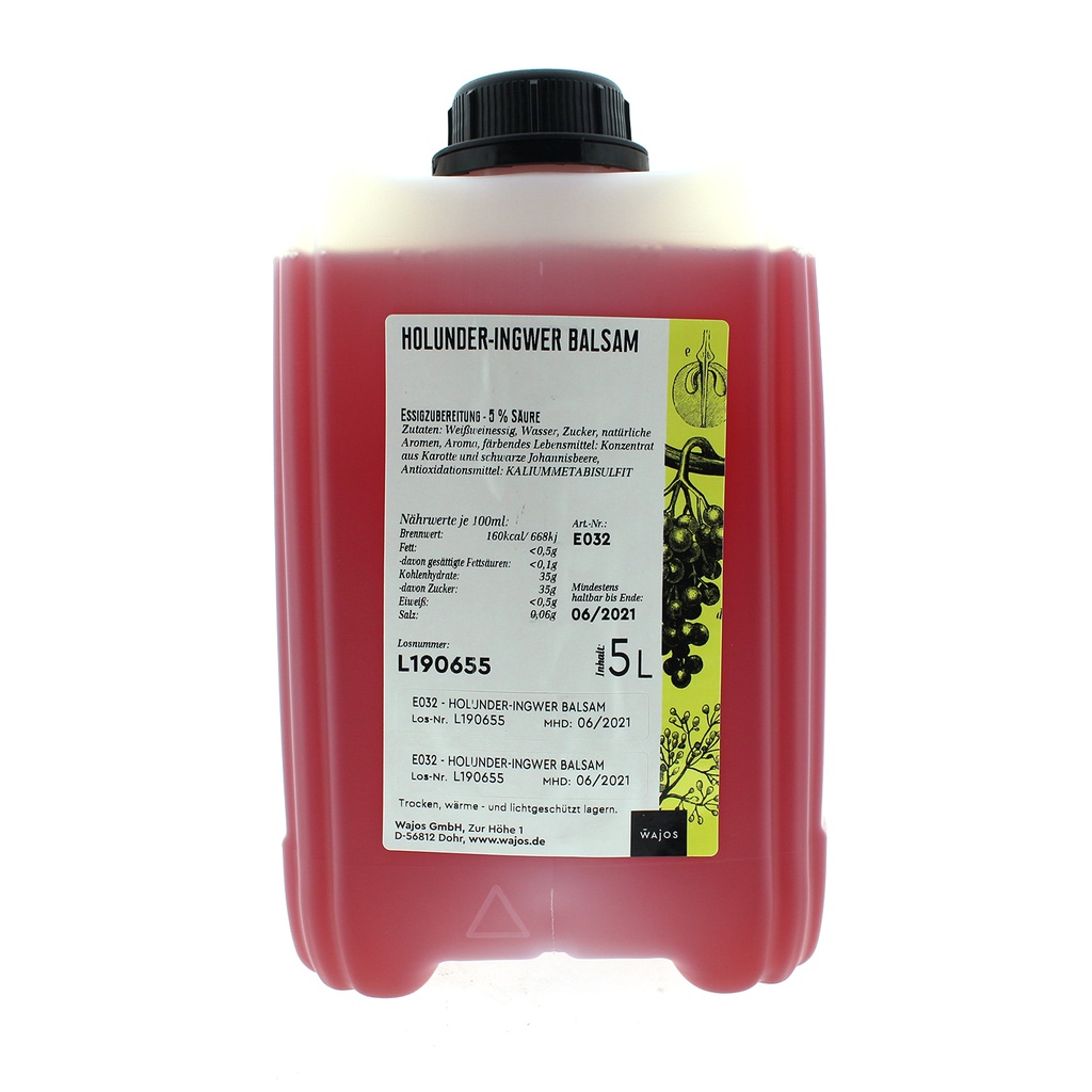 Wajos - Vlierbes Gemberazijn 5 L      