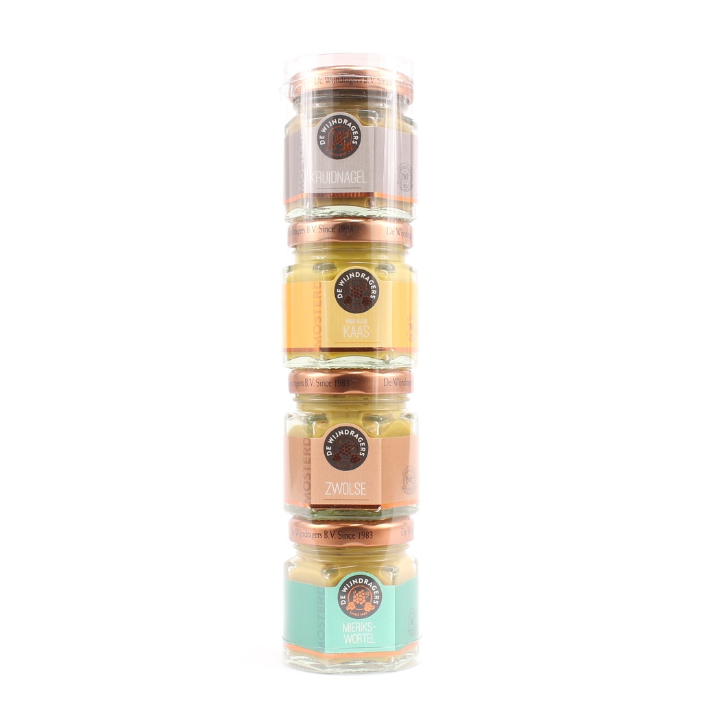 Wijndragers - Kadoverpakking div mosterd 4 x 45 ml