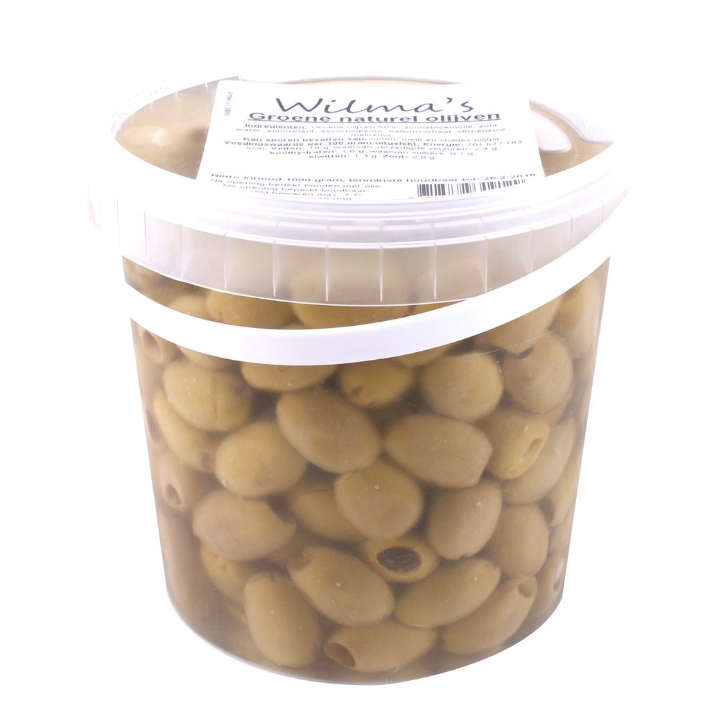 Wilma's - Groene Olijven Naturel olie 1000 g  