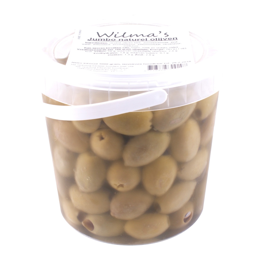 Wilma's - Jumbo Olijven Naturel olie 1000 g   