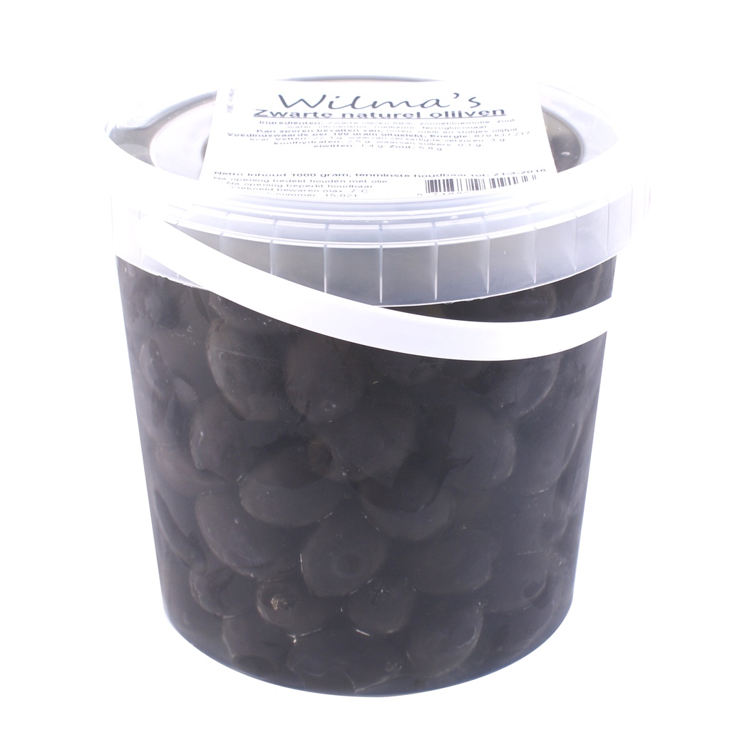 Wilma's - Zwarte Olijven Naturel olie 1000 g   