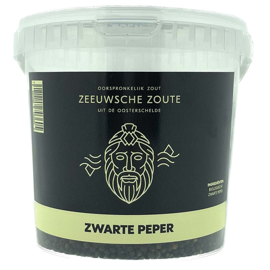 Zeeuwsche Zoute - Zwarte Peper Emmer 1 kg    