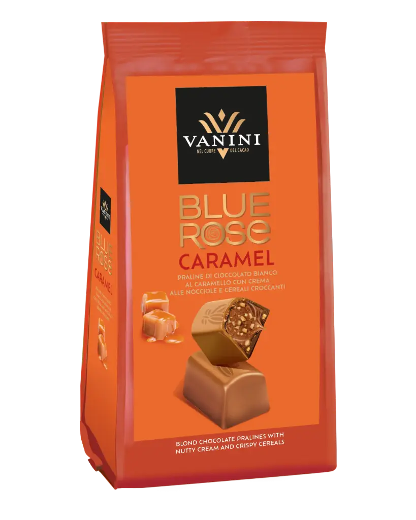 Vanini - Blue Rose Praline wit karamel en hazelnootvulling 120 g