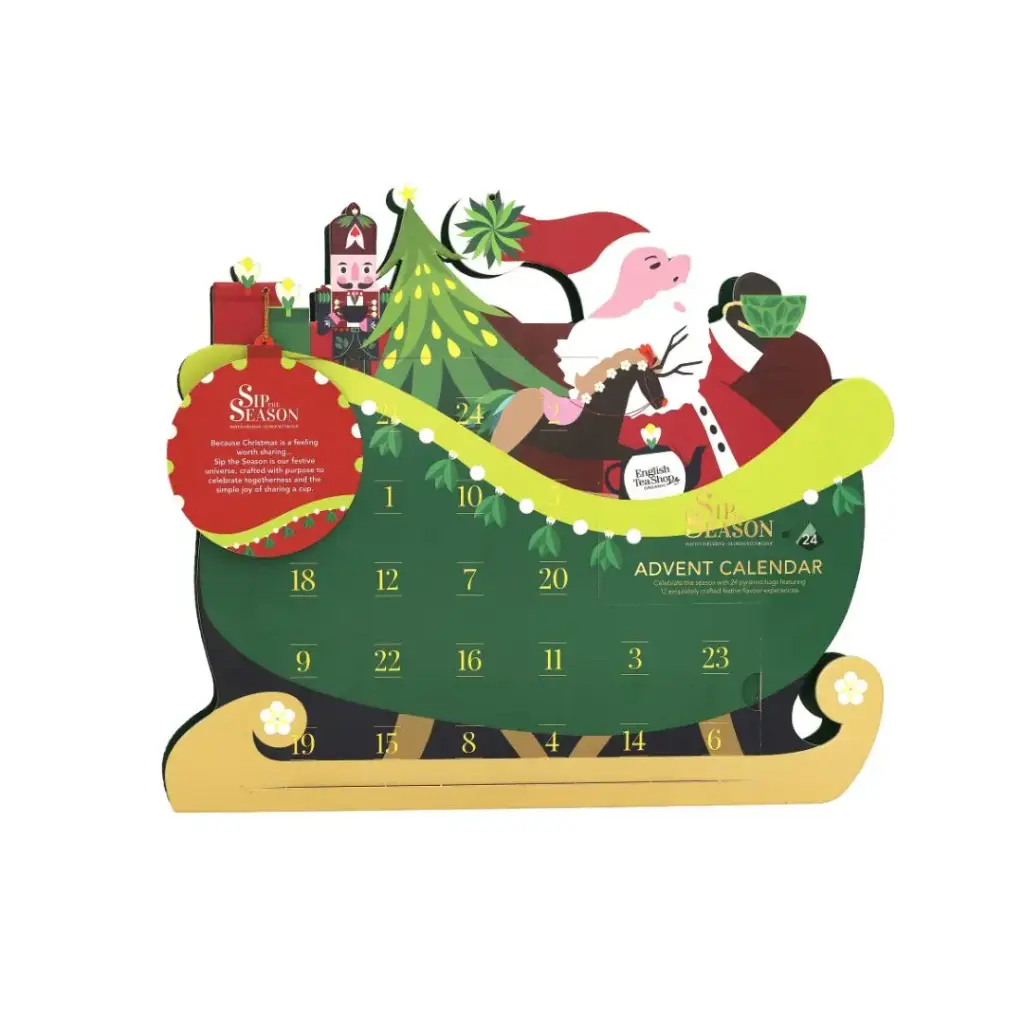 English Tea Shop - Santa Sleigh Advent Calendar 24tb BIO