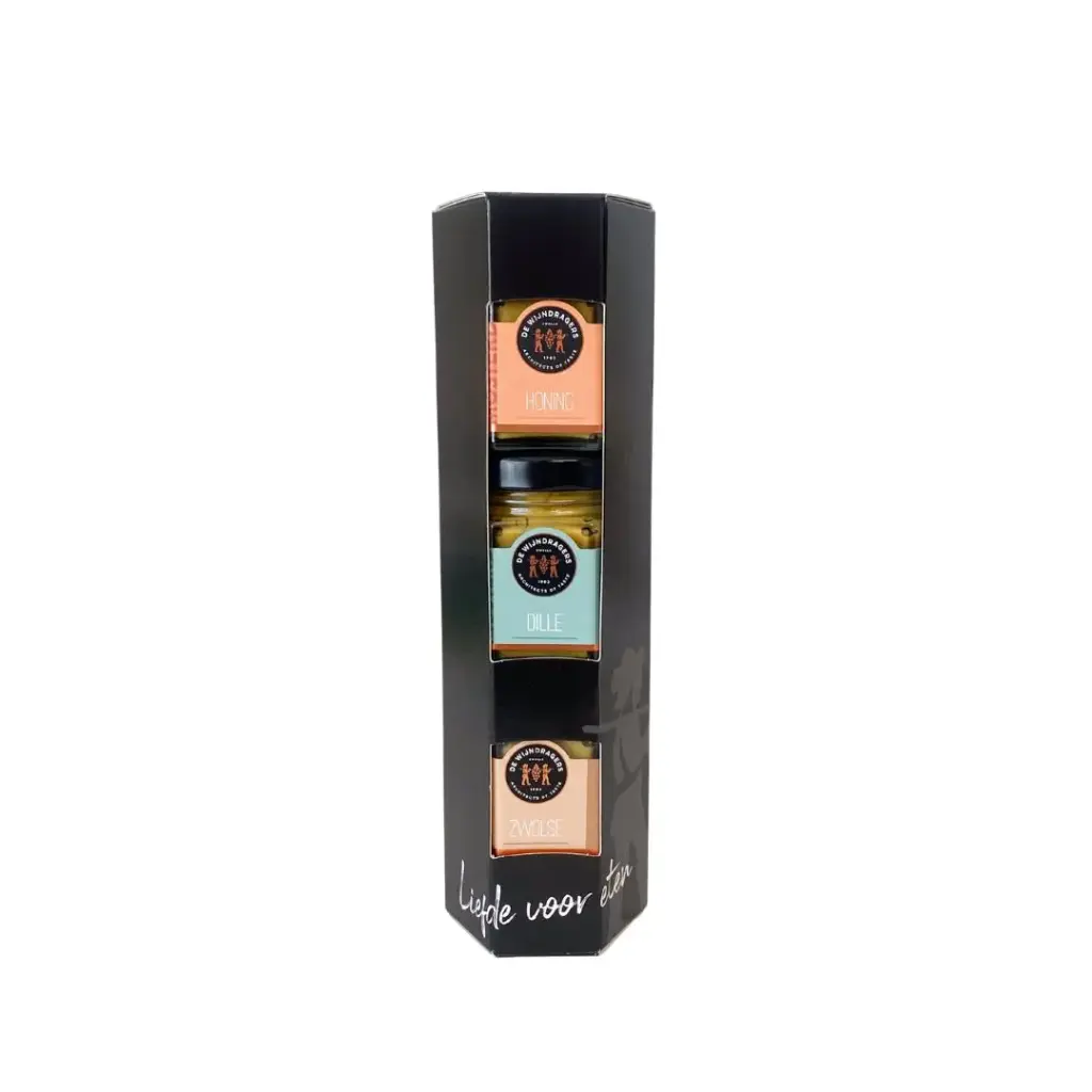 Wijndragers - Kadoverpakking Koker Mosterd 3 x 45 ml