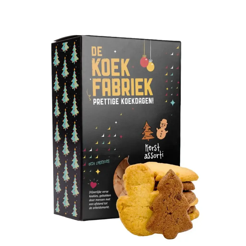 De Koekfabriek - Kerstassorti Vanille-chocolade koekjes 80 g       