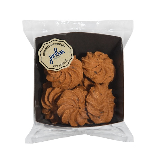[4065] JanBax - Roomboterkoekjes Choc. Rozet. 100gr     
