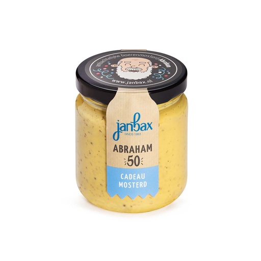 [4051] JanBax - abraham mosterd in glazen potje 180 g   