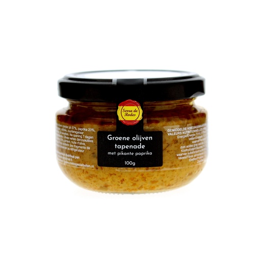 [19784] Serra de Rodes - Groene Olijven Tapenade Pikante Paprika 100 g   