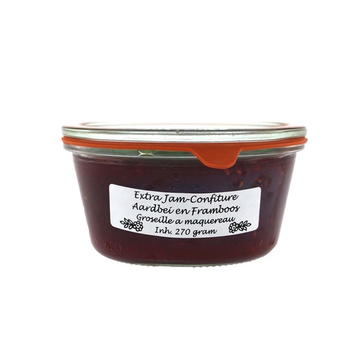 [7166] Theo van Woerkom - Extra Jam-Confiture Aardbei Framboos 270 g