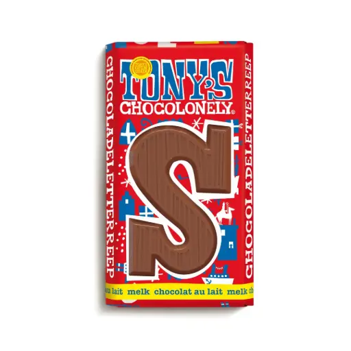 [90143] Tony's Chocolonely - Chocoladeletter Reep S Melk 180 g