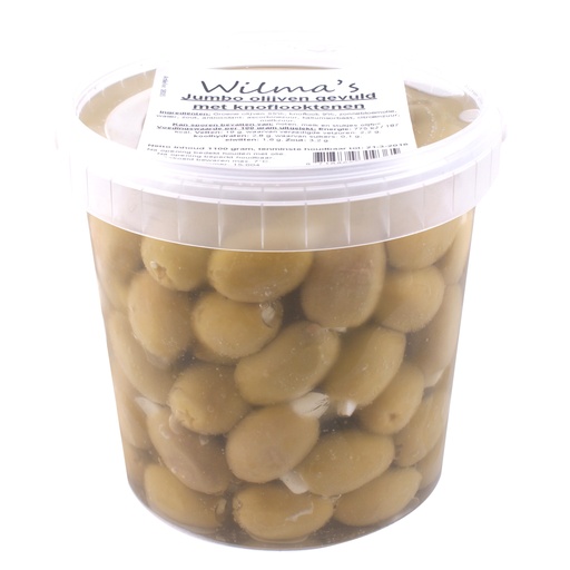 [18105] Wilma's - Jumbo Olijven Knoflook gevuld 1100 g   