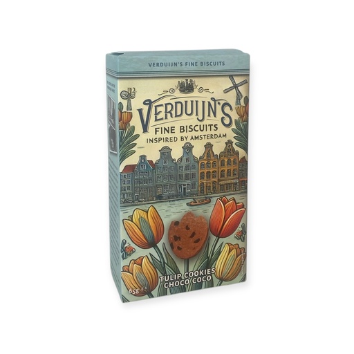 [6772] Verduijn's Fine Biscuits - Chocolade Kokos Tulpkoekje 65 g