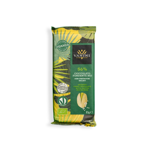 [17051] Vanini - Pure chocolade 56% met gezouten pistache 85 g BIO