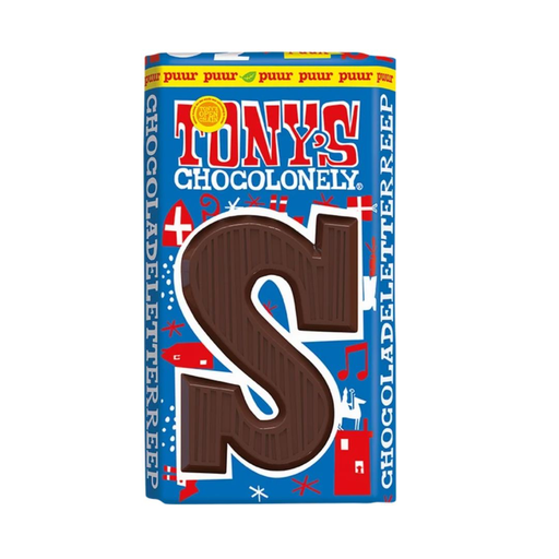 [90171] Tony's Chocolonely - Chocoladeletter Reep S Puur 90 g 