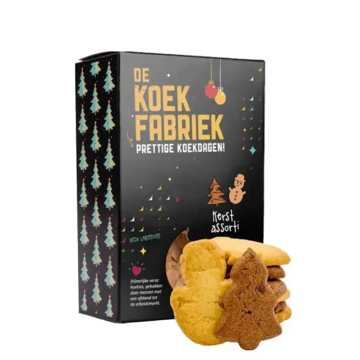 [99826] De Koekfabriek - Kerstassorti Vanille-chocolade koekjes 80 g       